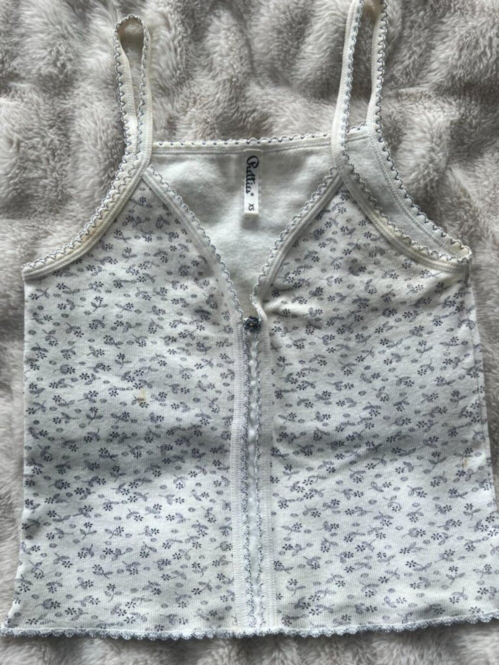 Pretties Venice floral tank. Handmade in LA. Size XS. Flaws pictured